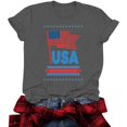 thumbnail image 6 of Women American Flag Shirts USA Flag Stars Stripes Graphic Blouse Patriotic Shirt 4th of July T Shirt Summer Tops Tee, 6 of 6