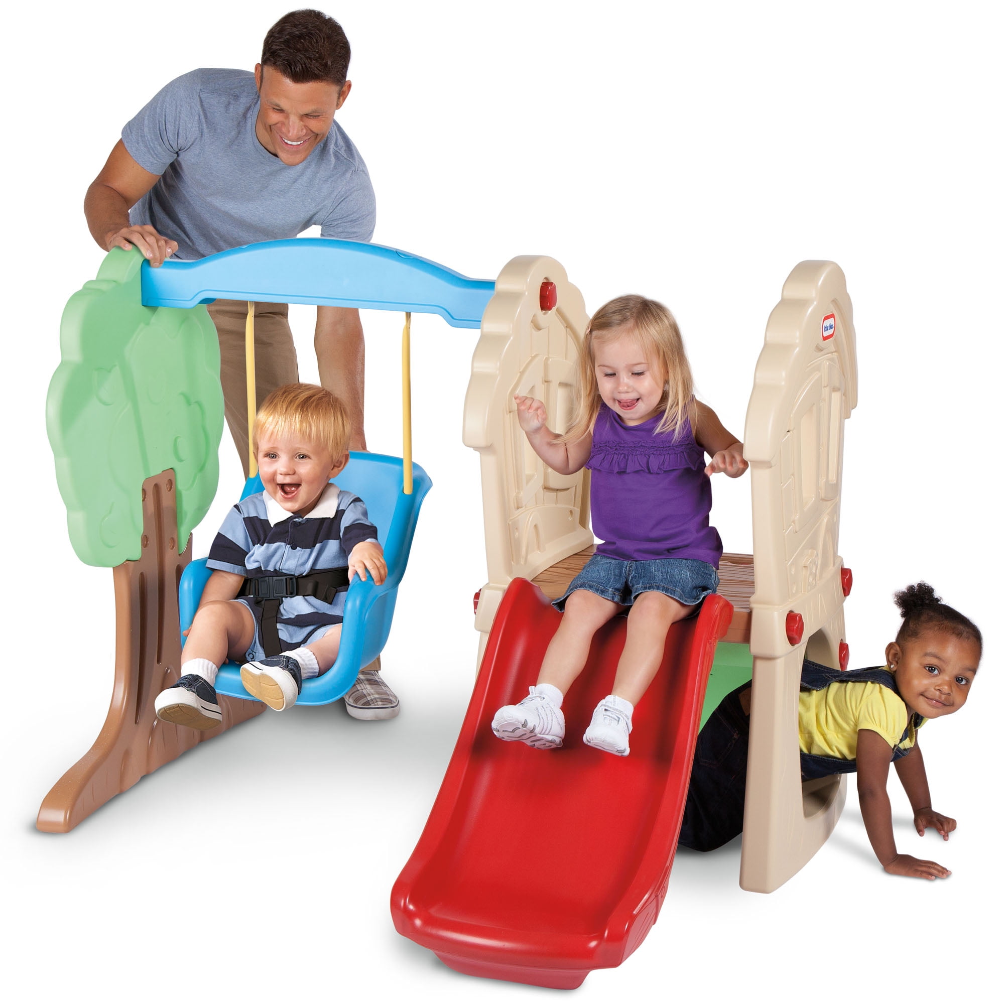 Little Tikes Hide And Seek Climber and Swing - Kids Slide Backyard Play Set - 1