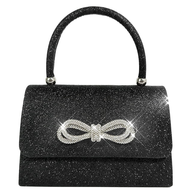 Bolso Con Asa Superior Noche Mujer Lazo Brillante Bolsos para Fiesta Boda Y Graduación