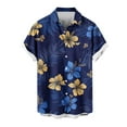 thumbnail image 5 of Awdenio Shirts for Men Hawaiian Shirt Short Sleeve Tropical Vacation Button Down Beach Floral Palm Shirts, 5 of 6
