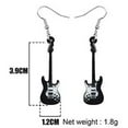 thumbnail image 3 of Black Fender Guitar Earring Earrings Acrylic Long Hair Music Metal Shred Passion Love Dangle Thrash Goth Punk Style Emo (BFender), 3 of 4