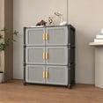thumbnail image 6 of Door-Mounted Shoe Cabinet with Detachable Shoe Racks, Multi-Tiered Storage Shelves, Enclosed Entryway Organizer for Hallway and Living Room, 6 of 6