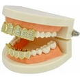 thumbnail image 3 of Iced Out Diamond Teeth Grillz for Men Women,Gold Grills for your teeth Top and Bottom,Rapper Costume Teeth Jewelry and Accessories, 3 of 4