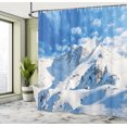 thumbnail image 5 of Ambesonne Winter Shower Curtain, Snowy Mountain Ski, 69"Wx84"L, White Blue, 5 of 5