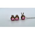 thumbnail image 5 of Round Watermelon Tourmaline Sterling Silver Earrings/Necklace Set 7RWTSSENS2, 5 of 9