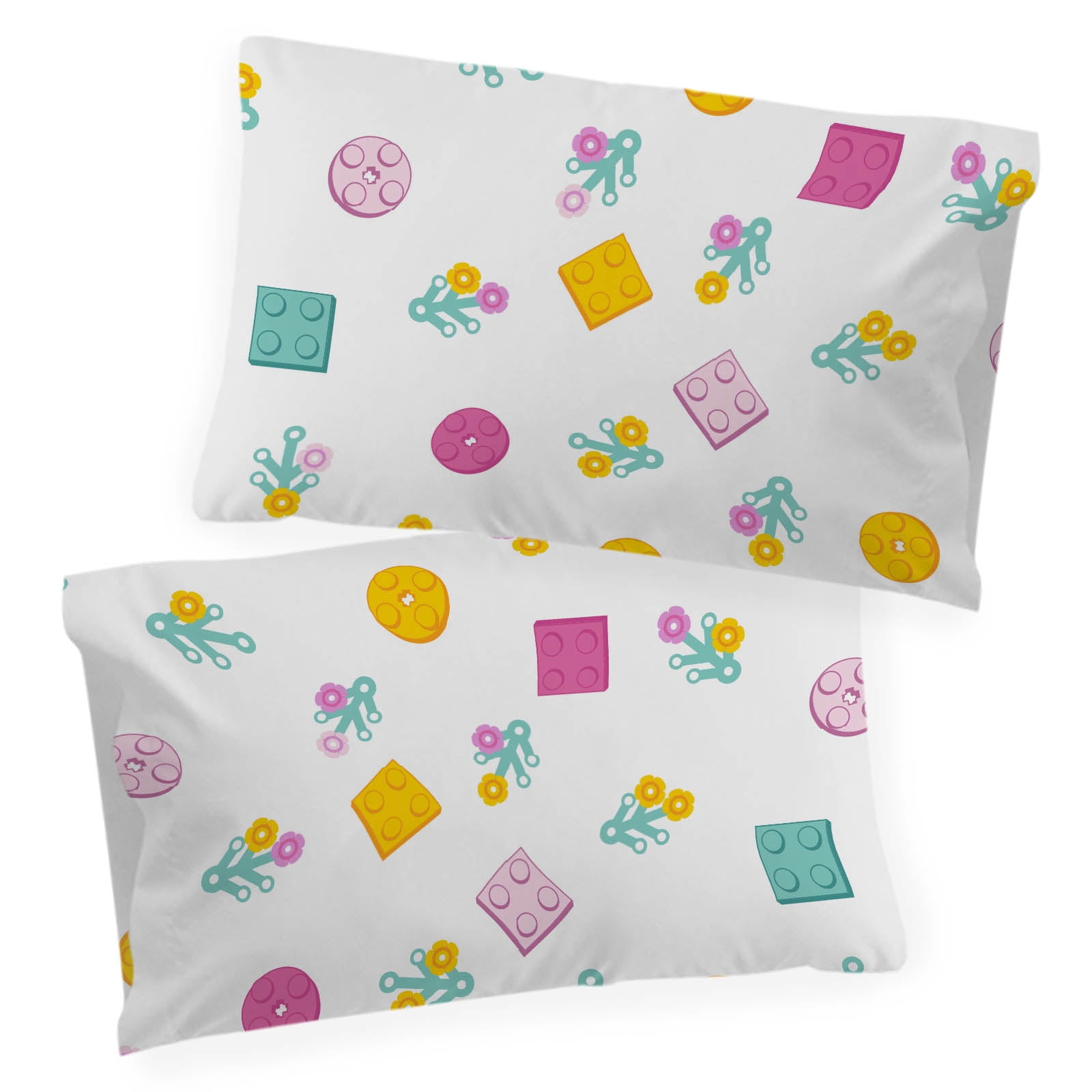 LEGO® Floral(s) Kids 4 Piece White Bed Sheet Set, Full