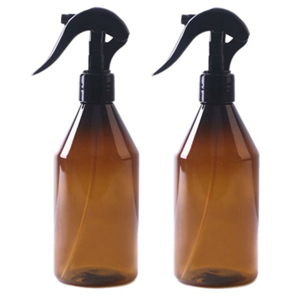 2 Pcs 300 Ml Empty Amber Plastic Spray Bottles with Labels - Refillable
