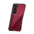 thumbnail image 2 of Allytech Slim Case Compatible with Samsung Galaxy S23 Plus, Crocodile Print PU Leather Magnetic Hidden Card Holder Kickstand Shockproof Full Body Protective Wallet Case for Women Men, Red, 2 of 7