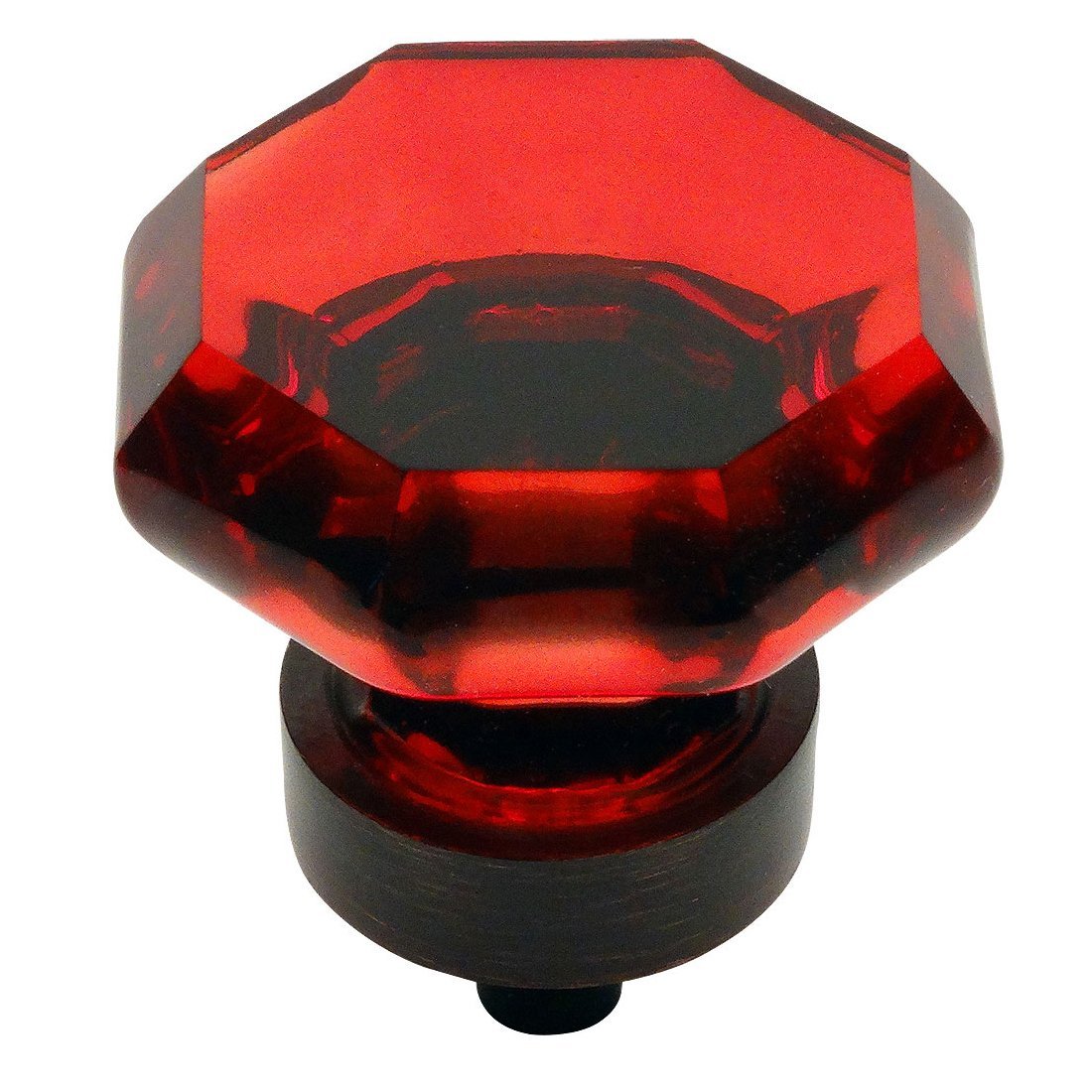 Cosmas 5268ORBR Oil Rubbed Bronze Hardware Knob with Red Glass