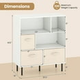 thumbnail image 3 of Costway 6-Cube Bookshelf with 3 Removable Folding Fabric Drawers Metal Legs for Living Room White, 3 of 10