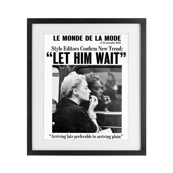 Stupell Industries Let Him Wait Advice Black Framed Print Under Glass, design by Annabelle Hall