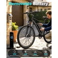 thumbnail image 6 of YareYi EB5 350W Rated Electric Bike for Adults, 26" Tire ebike with Removable Battery, 40-Mile Range, 20 MPH, 7-Speed and Front Fork Suspension Electric Mountain Bike, Black, 6 of 8