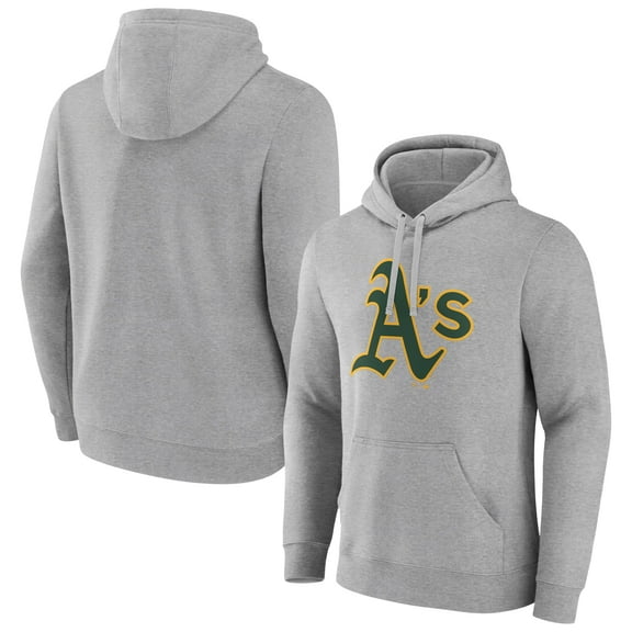 Men's Heather Gray Athletics Official Logo Fitted Pullover Hoodie