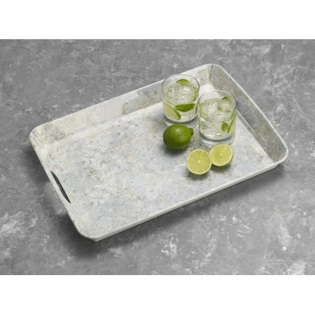 Elements 18 x 13 inch Yellow Marble Melamine Serve Tray