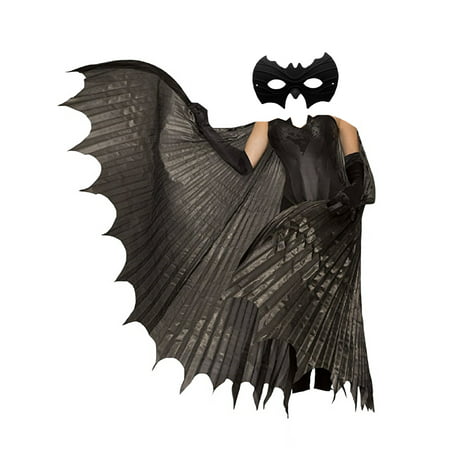 Womens Fancy Full Size Bat Wings Masquerade Half Mask Theatrical Accessory