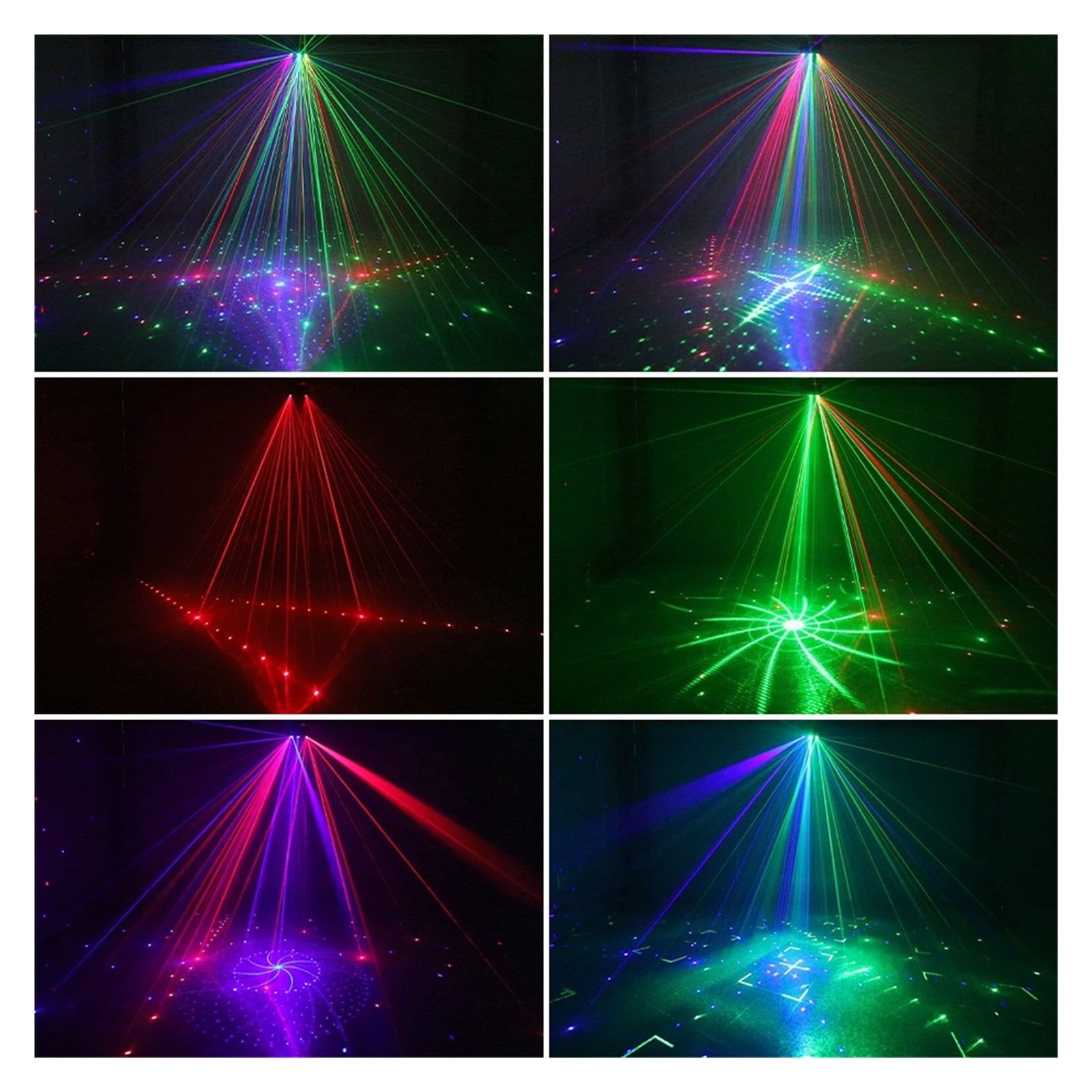 21 Hole RGB Party DJ Disco Beam Patterns Stage Light Projector RGB UV LED Strobe Sound Party Holiday Wedding Lamp