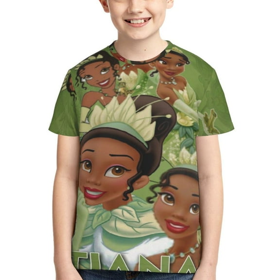 Kids Princess Fro-g TShirt Graphic Cartoon Tee Shirts Short Sleeve Summer Tops For Boys Girls Youth