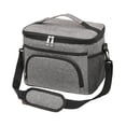 thumbnail image 2 of Fiambrera portátil, bolsa térmica aislada, bolsa térmica para alimentos fríos y calientes, bolsa de mano, organizador, bolso de mano para el trabajo, Gris, 2 of 8