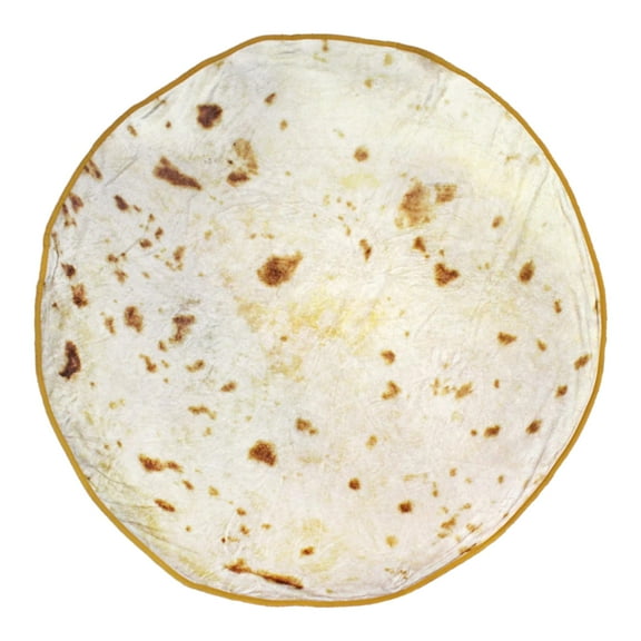 Burritos Plush Giant Flour Tortilla Throw Multi Color Machine Wash Novelty Small Blanket Home Deco