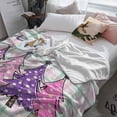 thumbnail image 3 of Merry Christmas Throw Flannel Blanket 40x60In Purple Pink Xmas Tree Dot Snowflakes Plaid Super Soft Cozy Bed Blanket, Lightweight Plush Fuzzy Bed Throw for Bedroom Sofa Couch Living Room, 3 of 4