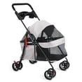 thumbnail image 5 of Yedigre 4-Wheel Folding Pet Stroller with Cup Holder, Large Breathable Mesh – Outdoor Travel Dog Cat Carrier Stroller, 5 of 8