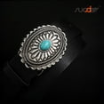 thumbnail image 4 of SUOSDEY Turquoise Buckle Western Leather Belt for Women Men Cowgirl Cowboy Concho Leather Belt, 4 of 6