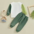 thumbnail image 3 of Bagilaanoe 2Pcs Toddler Baby Boy Holiday Clothes Letter Embroidery Long Sleeve Sweatshirt Tops + Sweatpants 3M 6M 12M 18M 24M 3T Kids Casual Sweatsuits Pants Set, 3 of 8