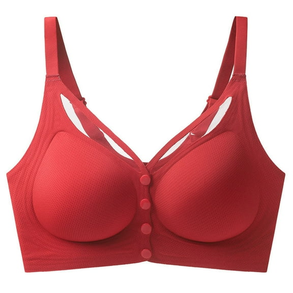 Aofany Bras for Women Bra for Senior Front Closure Breathable Everyday Bra for Seniors Wirefree Push Up Bras for Older Women Bralettes for Women, 34B/C-46B/C