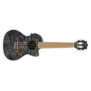 Lanikai QM-BKCEC Quilted Maple Black Stain Tenor Acoustic-Electric Ukulele