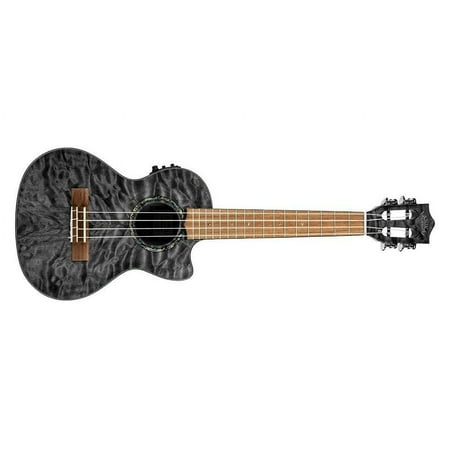 Lanikai QM-BKCEC Quilted Maple Black Stain Tenor Acoustic-Electric Ukulele
