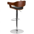 thumbnail image 3 of Flash Furniture Walnut Bentwood Adjustable Height Barstool with Wrap Style Arms and Black Vinyl Seat, 3 of 4