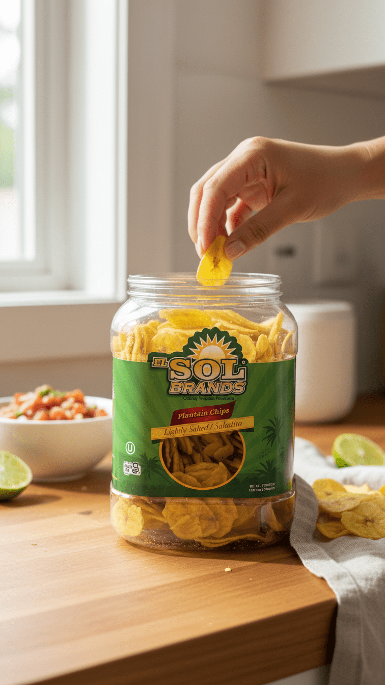 El Sol Brands Plantain Chips Lightly Salted / Saladito,  Kosher Gluten Free