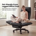 thumbnail image 4 of Genpo Criss Cross Desk Chair, Cross Legged Office Chair with Wheels, Black Leather Big and Tall Reclining Office Chair 500lbs with Foot Rest, Reversible Armrests & Wide Seat, 4 of 11