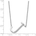 thumbnail image 3 of 14K White Gold Sideways Diamond Initial J Necklace - Jbsp, 3 of 5