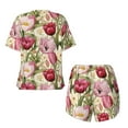 thumbnail image 5 of Kdxio Tulips Flowers Print Pajamas Sets for Women Short-Sleeved Pjs with Lounge Shorts Two Piece Sleepwear S-4XL, 5 of 9