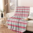 thumbnail image 2 of Red and Green Christmas Pattern Round Blanket,Comfortable Soft Flannel Throw Blanket,All Season,Warm Lightweight Blankets for Sofa Bed Couch Living Room Chair 60"x60", 2 of 5
