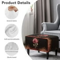 thumbnail image 6 of Xixirimido Red Rose Fire Pattern Ottoman Slipcover Form-Fit Stretch Footstool Cover for Leather/Fabric Ottomans, Non-Slip Bottom & Living Room/Bedroom Use, Small, 6 of 7