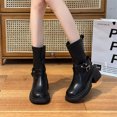 thumbnail image 1 of Teissuly Thick-Soled Mid-Calf Fashion Boots For Women In Fall New Versatile Fashion Retro Thick-Heeled Sleeve Short Boots Teissuly WER202312146100, 1 of 9