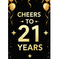 thumbnail image 4 of Golden Cheers to 21 Years Celebration Backdrop with Balloons Streamers Stars Photography Props Party Banner Decorations Birthday Supplies, 4 of 7