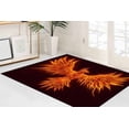 thumbnail image 3 of Black and Red Rug, Rugs, Bath Rugs, Phoenix Rug, Character Rug, Orange Rugs, Character Rugs, Bathroom Rug, Nursery Rug, Printed Rug, 2.6'x5' - 80x150 cm, 3 of 8