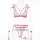 thumbnail image 2 of Gibobby Conjunto de lencería Sujetador de encaje Conjunto de patrón Pijama + Lencería Sujetador Tanga Encaje Amor Ropa interior Mujeres íntimas sexy(Rosa, XL), 2 of 5