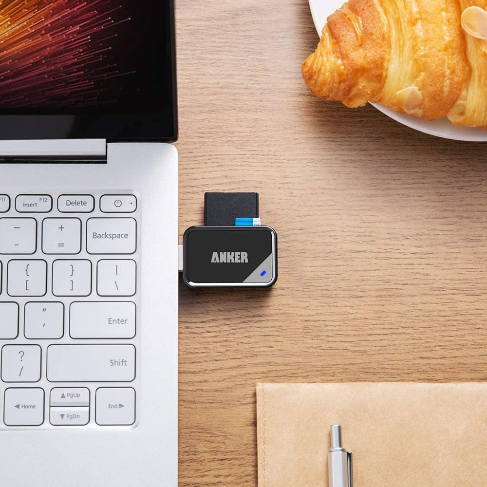 Anker 2-in-1 USB 3.0 Memory Card Reader for SDXC, SDHC, SD, MMC, RS-MMC, Micro SDXC, Micro SD, Micro SDHC Cards