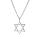 thumbnail image 2 of Collar de estrella de seis puntas de David, colgante de acero inoxidable Hiphop, joyería (oro, plata, 2 uds.), 2 of 5