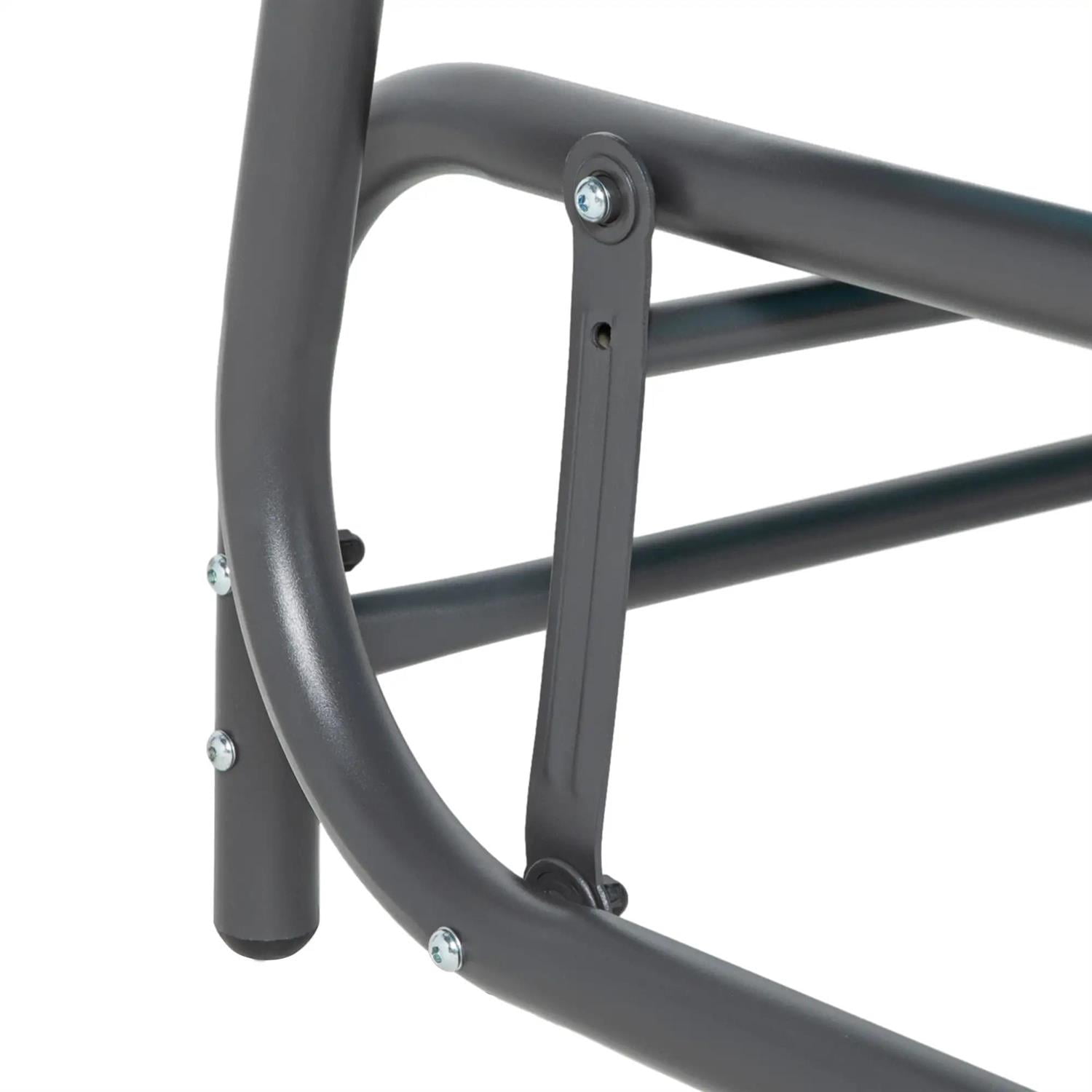 Demi Bonn 3-Person Outdoor Patio Glider Bench, Porch Glider Swing with 3 Seats, Breathable Mesh Fabric, Metal Frame, Outdoor Glider Chairs for Porch, Balcony, Poolside, Blue