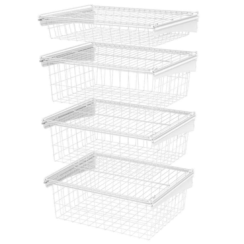 ClosetMaid Basket 27" H x 21" W 4Drawer Wide Steel Mesh Wire White