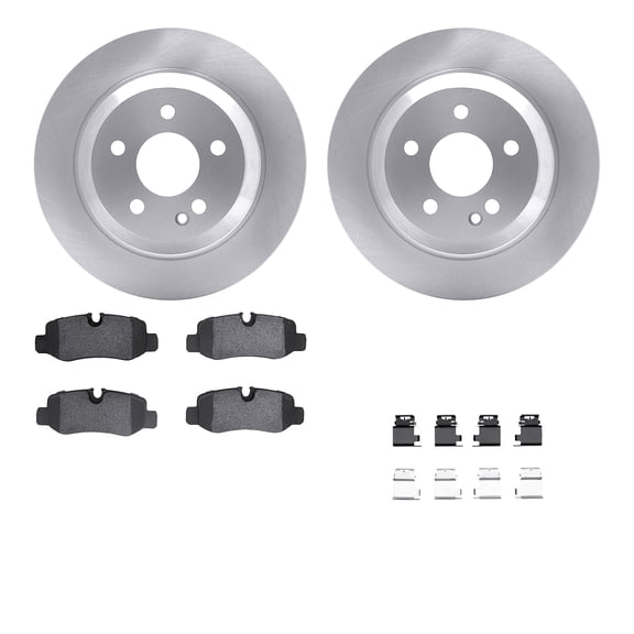 Dynamic Friction Company Rear Brake Rotors with 5000 Advanced Brake Pads includes Hardware 6512-63581
