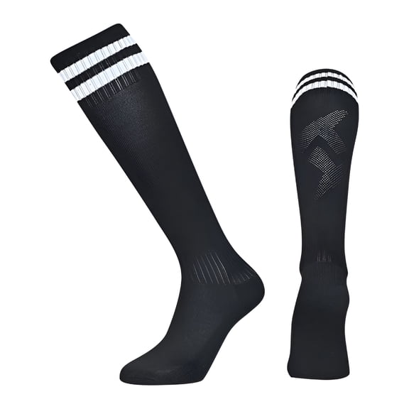 TELOLY Soccer Softball Socks for Youth Kids, Men and Women Multi-sport Socks Black