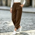 thumbnail image 6 of VBVC Women's Cropped Pleated Capri Pants , Side Button Detail Lounge Trousers For Women , Ladies' High Waisted Pants with Pockets, S-2XL, 6 of 6