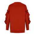thumbnail image 5 of XFLWAM Women Crewneck Sweatshirts Long Sleeve Casual Tops with Ruffle Sleeve Tunics Shirts Red 3XL, 5 of 8
