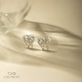 thumbnail image 2 of 14KT Gold Vermeil on 925 Sterling Silver Diamond Twist Heart Stud Earrings for Women, 1/20 Ct, 2 of 2